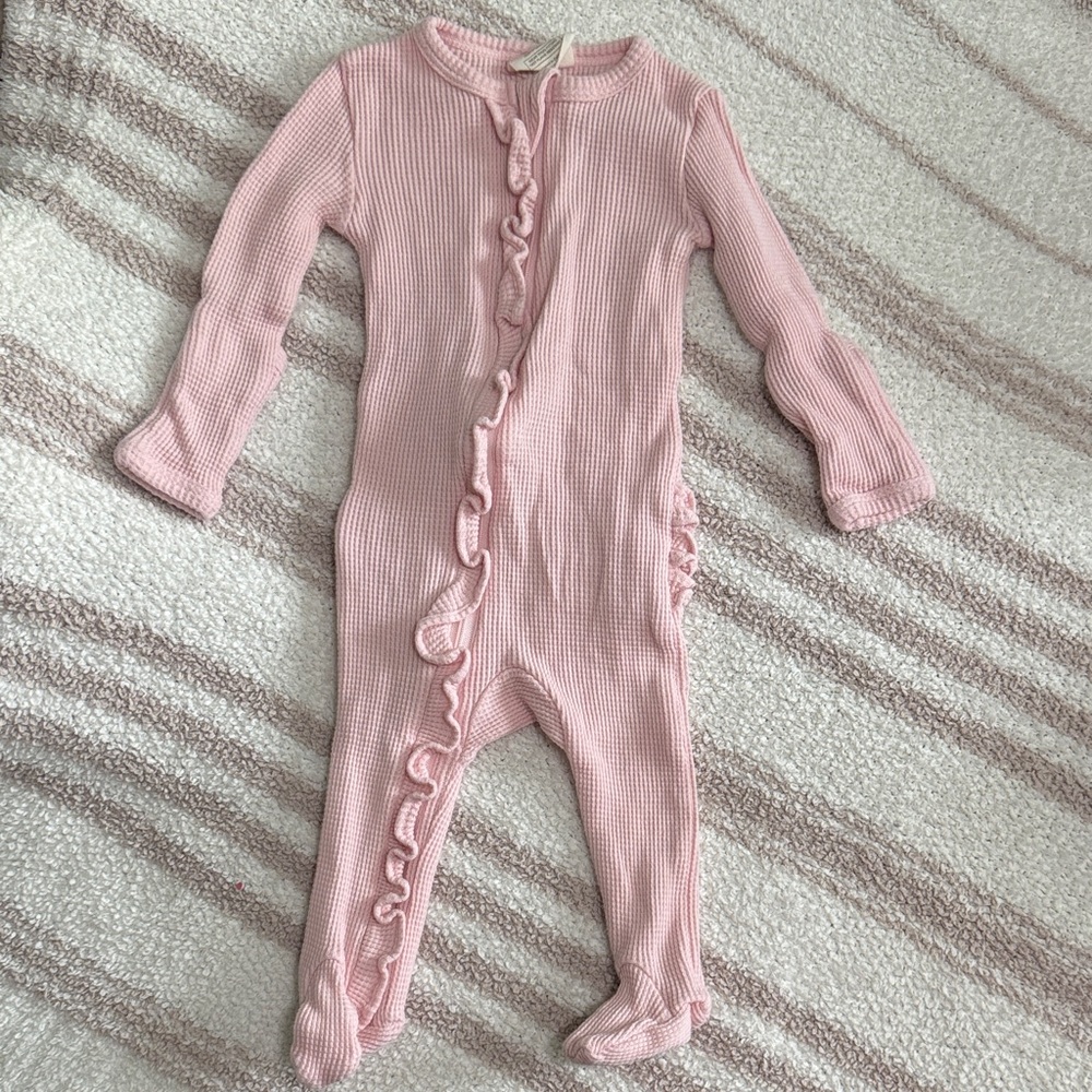 Charming Pink Ruffle Kids Footie